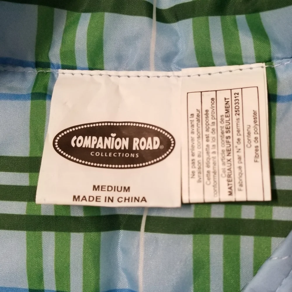 Companion Road Collections Blue Plaid Reversible Pet Vest Sz M NWOT